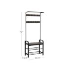 Alternate image 2 for VASAGLE Coat Rack, Shoe Bench, Hall Tree with Storage Shelf for Entryway, Industrial Accent Furniture with Steel Frame, 3-in-1 Design, Easy Assembly, Honey Brown and Black