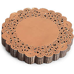 Juvale Lace Paper Doilies, Rose Gold Foil Decorations for Crafts (6 In, 200 Pack)