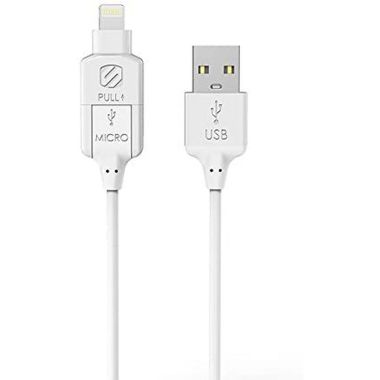 Scosche - Charge & Sync Lightning/Micro USB MFI to USB-C Cable 3ft White Strikeline. View a larger version of this product image.