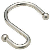 Carnation Home Fashions "S" Shower Curtain Hooks - Brushed Nickel 2" x 3"