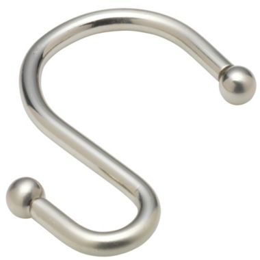 Carnation Home Fashions "S" Shower Curtain Hooks - Brushed Nickel 2" x 3". View a larger version of this product image.
