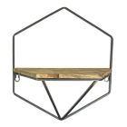 Alternate image 3 for Things2Die4 Wood Metal Geometric Decorative Wall Hanging Floating Shelves Home Decor Set of 2