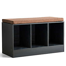 Slickblue 3-Cube Storage Box Organizer Shoe Bench with Padded Cushion