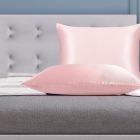 Alternate image 1 for PiccoCasa 600 Thread Count Mulberry Silk Pillow Covers for Hair and Skin, 22 Momme Silk Smoothness with Envelope Closure Pillowcase, Travel(20"X14") Peach 1 Piece