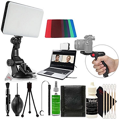 Vivitar 120 Led Video Conference Lighting Kit for Laptops and Monitors with Tabletop Tripod with Cleaning Kit. View a larger version of this product image.