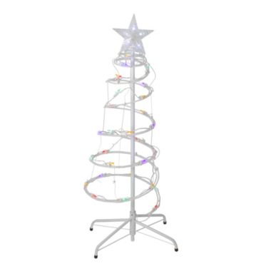 Northlight Set of 2 Multi-Color LED Lighted Spiral Cone Trees Outdoor Christmas Decorations. View a larger version of this product image.