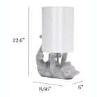 Alternate image 2 for Elegant Designs 12.6" Contemporary Glam Bejeweled Rhinestone Look Animal Playful Kitty Cat Kids Desk Nightstand Table Lamp With Faux Silk Fabric Shade, Silver