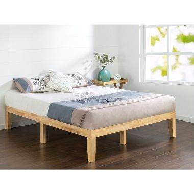 Slickblue King size Solid Wood Platform Bed Frame in Natural Finish. View a larger version of this product image.