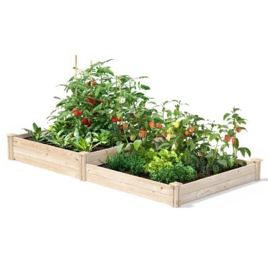 Slickblue 4 ft x 8 ft Pine Wood 2 Tier Raised Garden Bed - Made in USA. View a larger version of this product image.