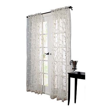 Commonwealth Habitat Venice An Embroidered Sheer Tailored Window Panel - 54x84" - White. View a larger version of this product image.