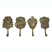Harry Potter Gold Hogwarts Houses Wall Hooks Storage Rack Organizer, Set of 4   Freestanding Hat And Coat Rack Wall Mount, Home Decor Room Essentials   Official Wizarding World Gifts And Collectibles
