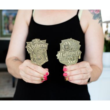 Harry Potter Gold Hogwarts Houses Wall Hooks Storage Rack Organizer, Set of 4   Freestanding Hat And Coat Rack Wall Mount, Home Decor Room Essentials   Official Wizarding World Gifts And Collectibles. View a larger version of this product image.