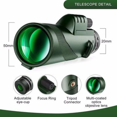 Stock Preferred Monocular Telescope in Green. View a larger version of this product image.