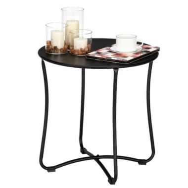 SalonMore Metal Portable Accent Side Table in Black. View a larger version of this product image.