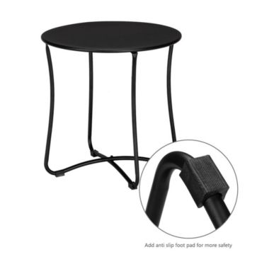 SalonMore Metal Portable Accent Side Table in Black. View a larger version of this product image.