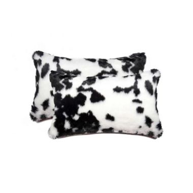 HomeRoots Home Decor. 12 x 20 x 5 Sugarland Black and White Faux Pillow 2 Pack.. View a larger version of this product image.