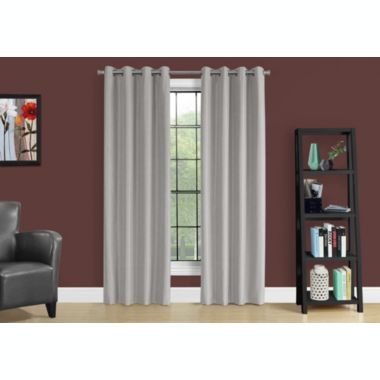 Monarch Specialties I 9836 Curtain Panel - 2pcs / 52"W X 95"H Silver Solid Blackout. View a larger version of this product image.