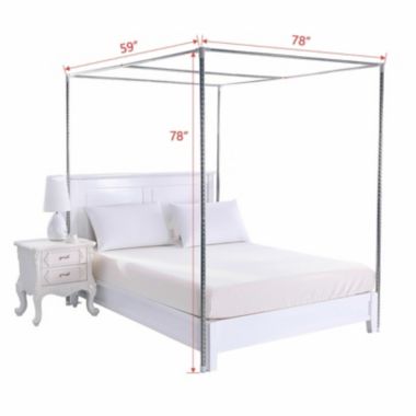 Stock Preferred Mosquito Netting Canopy Frame Set in Queen Size Silver. View a larger version of this product image.