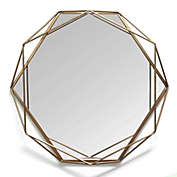 Homeroots Bed & Bath Gold Metal Octagon Framed Wall Mirror