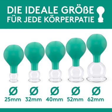 PURAVA Cupping Therapy Set with Suction Ball, Glass Cupping Set for Neck, Face and Body for Tension, Back Pain and Cellulite - Set of 5. View a larger version of this product image.