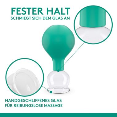 PURAVA Cupping Therapy Set with Suction Ball, Glass Cupping Set for Neck, Face and Body for Tension, Back Pain and Cellulite - Set of 5. View a larger version of this product image.