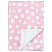 Baby Blanket Soft Minky Swaddle Cuddle Reversible Unisex Design Infant New Born Gift Large by Comfy Cubs (Pink Hearts)