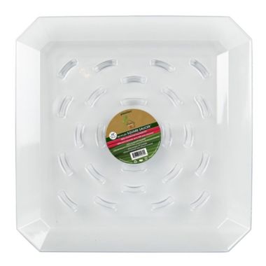 Plastec Square Recycled Plant Saucer, Clear 14 Inches. View a larger version of this product image.