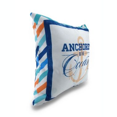 Manual Anchored In The Ocean In/Outdoor Nautical Theme Decorative Throw Pillow 18in.. View a larger version of this product image.