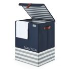 Alternate image 1 for Nautica Folded Hamper W/ Lid, Navy Stripe