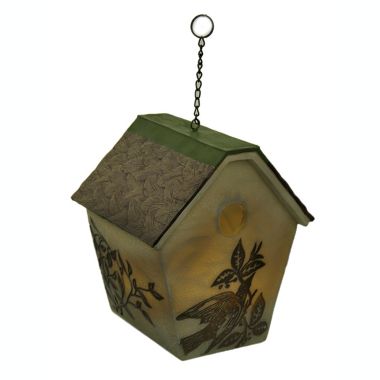 Zeckos Elegant Rustic LED Hanging Birdhouse Accent Lamp. View a larger version of this product image.