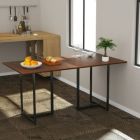 Alternate image 1 for Hivago Metal Frame Wood Top Console Dining Table Rectangular Kitchen Table-30 Inch Steel frame