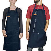 Chef Pomodoro Chef Apron - Top Recommended - Adjustable Pockets, Bibs - Designed for Home, Kitchen, BBQ, Grill Use