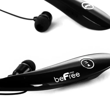beFree Sound Bluetooth Wireless Active Sports Earbud Headphones in Black with Microphone. View a larger version of this product image.