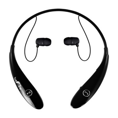 beFree Sound Bluetooth Wireless Active Sports Earbud Headphones in Black with Microphone. View a larger version of this product image.