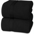 Alternate image 0 for Utopia Towels 2-Pack Luxurious Jumbo Bath Towel Sheets (35 x 70 Inches )- 600 GSM, Black