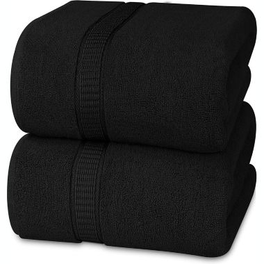 Utopia Towels 2-Pack Luxurious Jumbo Bath Towel Sheets (35 x 70 Inches )- 600 GSM, Black. View a larger version of this product image.