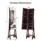 Alternate image 1 for Slickblue LED Jewelry Cabinet Armoire Organizer with Bevel Edge Mirror-Brown