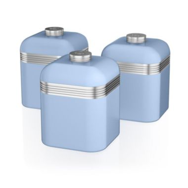Swan Retro Set of 3 Canisters Blue. View a larger version of this product image.