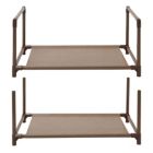 Alternate image 3 for Juvale 2 Pack Brown 4-Tier Narrow Shoe Rack for Entryway, Metal Free Standing Shelf Organizer for Closet (17 x 11 x 30 In)