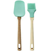 Martha Stewart Everyday Silicone Mini Spoonula and Brush Utensil Set in Mint