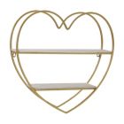 Alternate image 0 for Kingston Living 20" White and Gold 2-Tier Heart Decorative Wall Shelf
