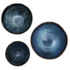 Alternate image 2 for Elama Lucca 20 Piece Round Stoneware Triple Bowl Dinnerware Set in Reactive Glaze Blue