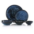 Alternate image 3 for Elama Lucca 20 Piece Round Stoneware Triple Bowl Dinnerware Set in Reactive Glaze Blue