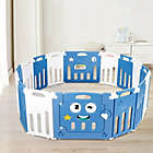 Alternate image 2 for Costway 16-Panel Foldable Baby Playpen Kids Activity Centre-Blue