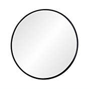 Urban Trends Collection Metal Round Wall Mirror LG Matte Finish Black