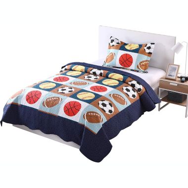 MarCielo Kids Football Soccer Quilt Bedspread Set For Teens Girls Boys. View a larger version of this product image.