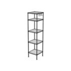 Alternate image 0 for SONGMICS Bathroom Shelf, Storage Rack for Small Space, Total Load Capacity 220 lb, 11.8 x 11.8 x 48.6 Inches, with 5 PP Sheets, Removable Hooks, Adjustable Height, Extendable Design, Black