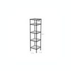 Alternate image 1 for SONGMICS Bathroom Shelf, Storage Rack for Small Space, Total Load Capacity 220 lb, 11.8 x 11.8 x 48.6 Inches, with 5 PP Sheets, Removable Hooks, Adjustable Height, Extendable Design, Black