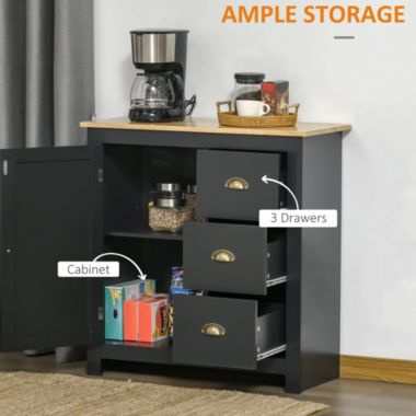 HOMCOM Modern Floor Cabinet, Storage Sideboard. View a larger version of this product image.