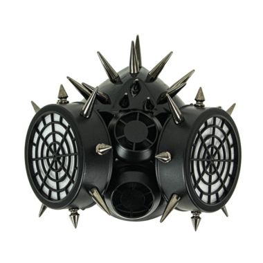 KBW Gothic Black Vinyl Spiked Half-Face Gas Mask Punk Halloween Costume Accessory. View a larger version of this product image.